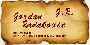 Gordan Radaković vizit kartica